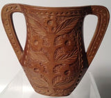 Primitive Hand Carved Solid Wood Folk Art Vase!