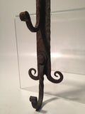 Wrought Iron Coat Rack Primitive Blacksmith Hand Made Wall Hanger - Antique!