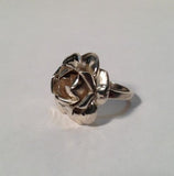 Sterling Silver Pretty Rose Flower Ring - Size 5