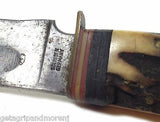 VINTAGE R.J RICHTER SOLINGEN GERMANY STAG HANDLE HUNTING KNIFE W/SHEATH BONE