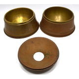 Antique BRASS-LINED COPPER FEED BOWLS & FUNNEL(?) for Dogs / Animals(?) UNUSUAL!