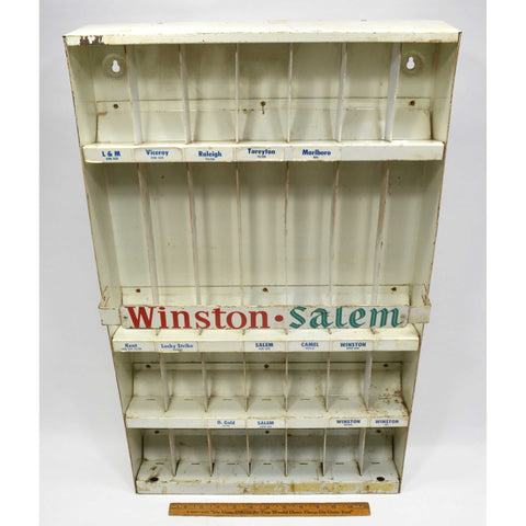 Vintage "WINSTON-SALEM" ADVERTISING CIGARETTE RACK General Store TOBACCO DECOR
