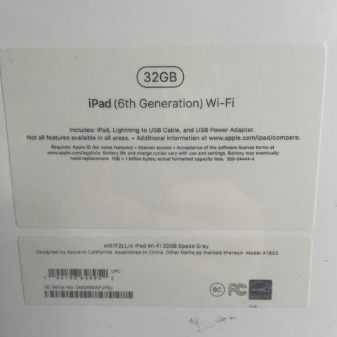 Apple IPad  6th generation 32gb Silver